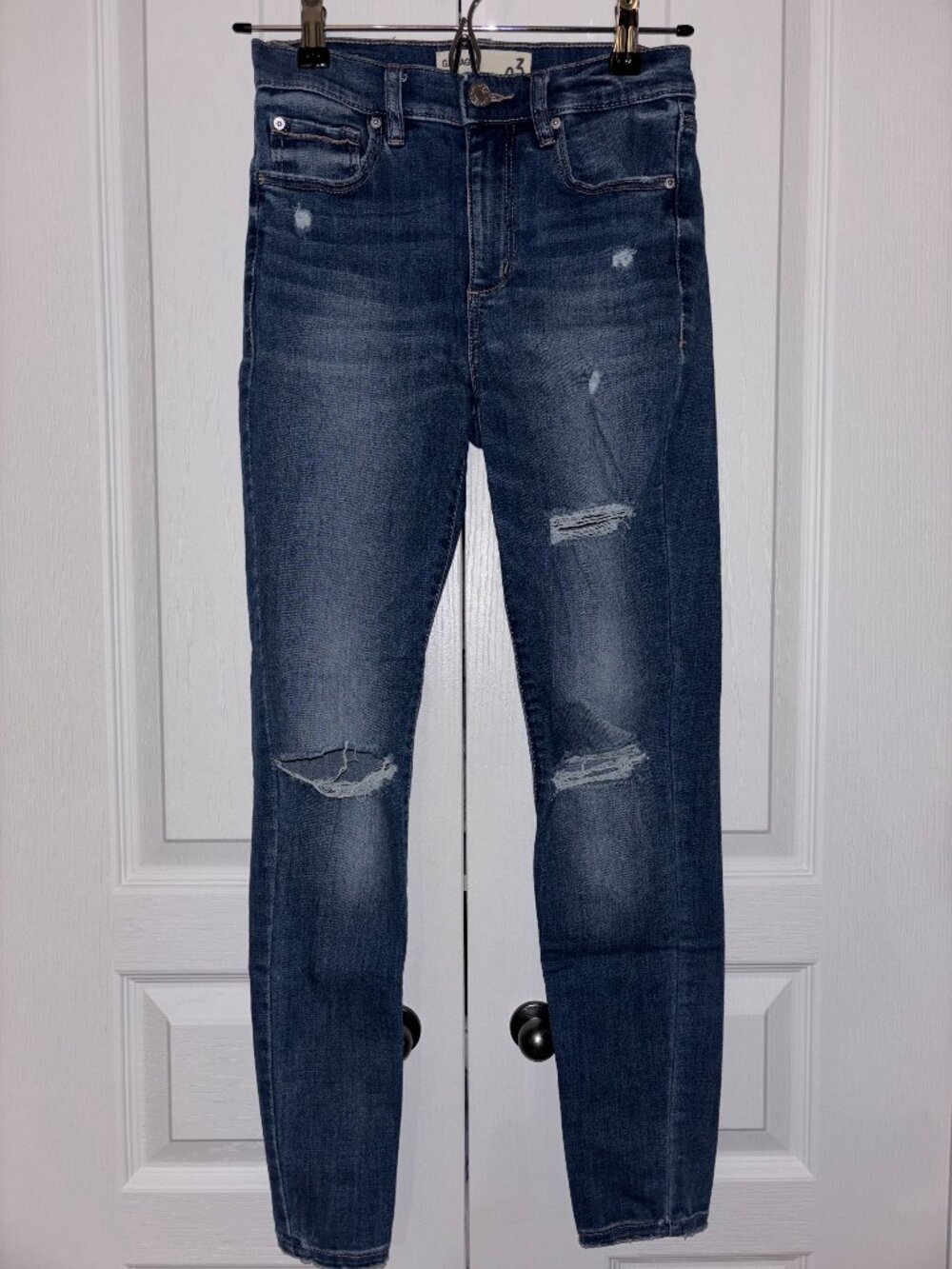 Garage High Rise Super Skinny Distressed Jeans Blue Women's Size 3